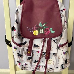 Loungefly Harry Potter Floral House Symbols Slouch Backpack